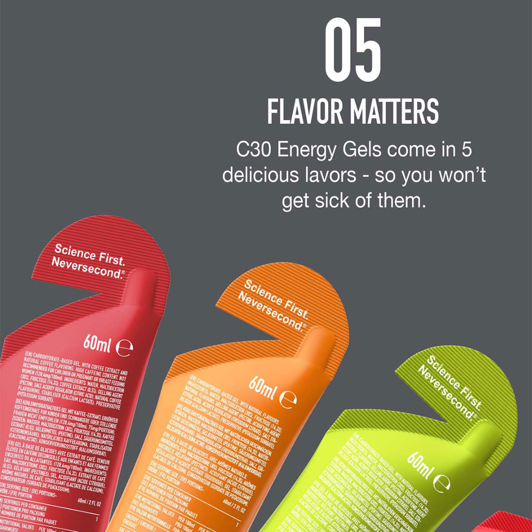 NEVERSECOND C30 Citrus Energy Gel (12 sachets) Nutrition Gels